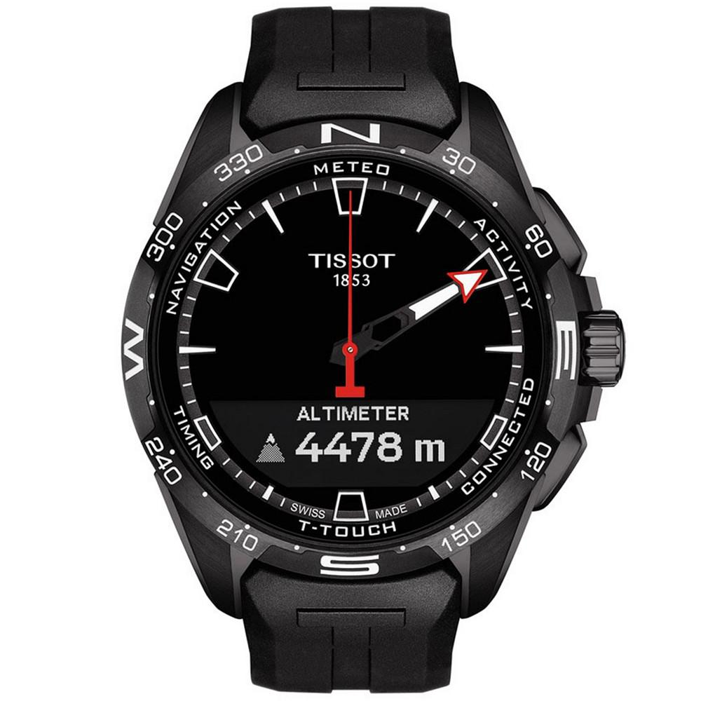 Men's Swiss T-Touch Connect Solar Black Rubber Strap Smart Watch 48mm商品第5张图片规格展示