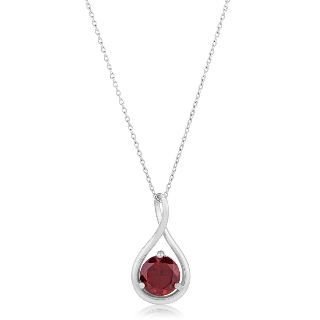 商品MAX + STONE|14K White Gold 7mm Round Gemstone Infinity Twist Pendant, 18 inch Cable Chain,价格¥1771,第1张图片