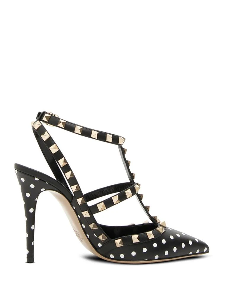 商品Valentino|Rockstud Polka 铆钉尖头高跟凉鞋,价格¥3128,第2张图片详细描述