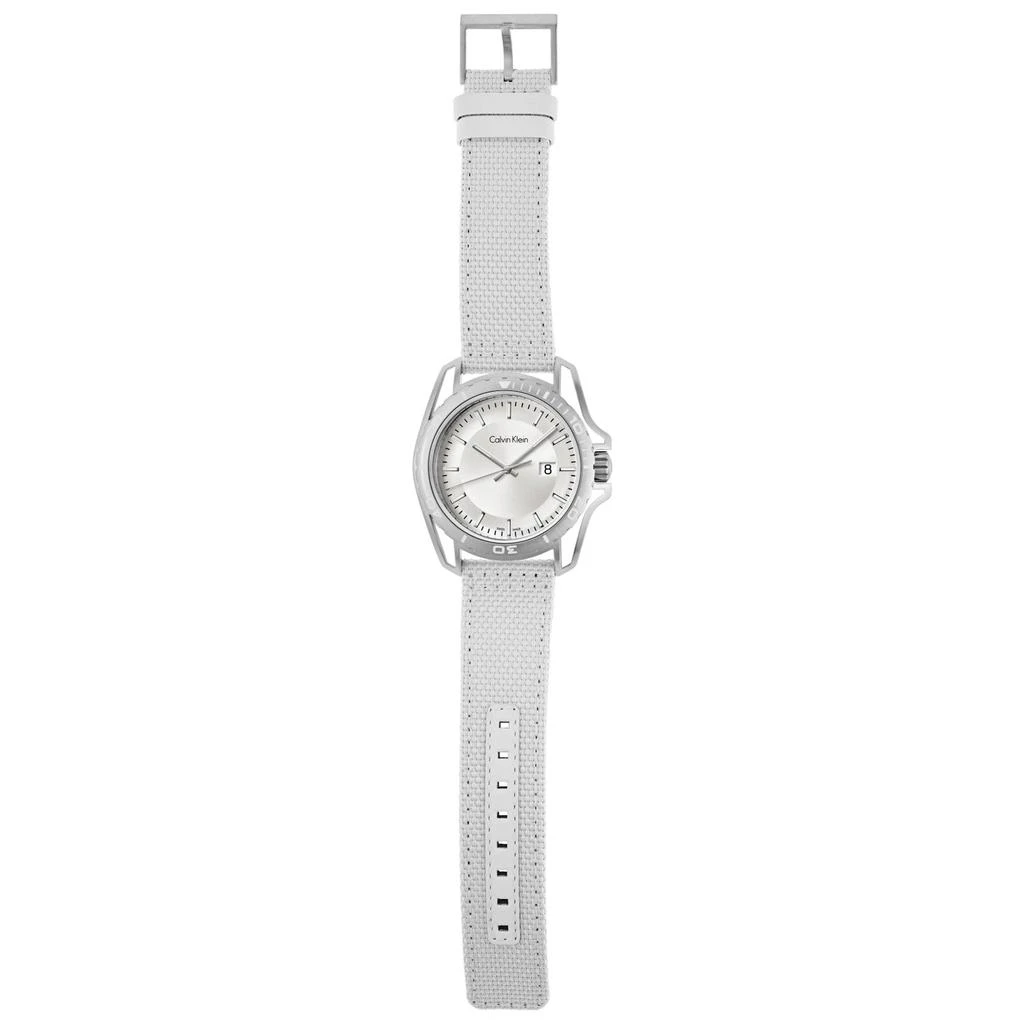 商品Calvin Klein|Calvin Klein Men's K5Y31VK6 Earth 43mm Silver Dial Fabric Watch,价格¥454,第3张图片详细描述