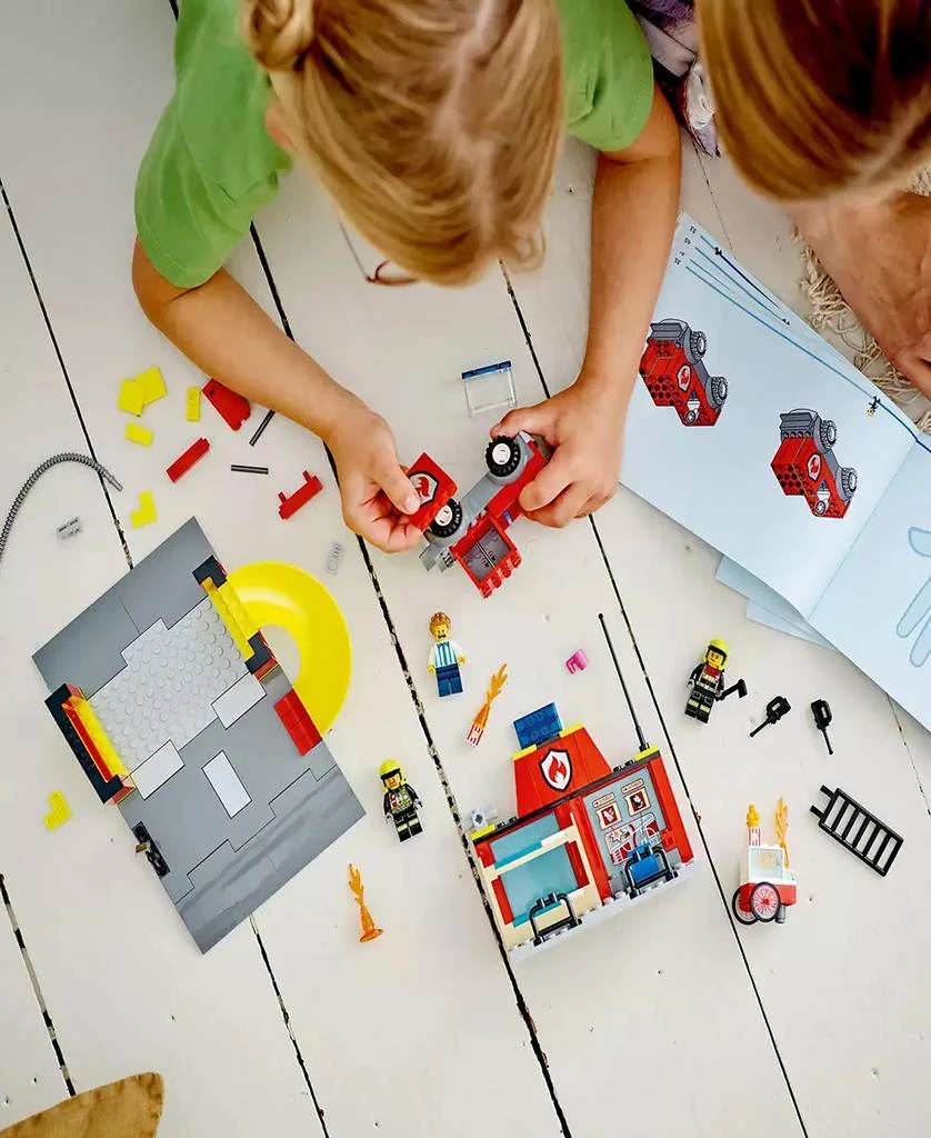 商品LEGO|City Fire Station and Fire Truck 60375 Toy Building Set with Firefighter Minifigures,价格¥253,第3张图片详细描述