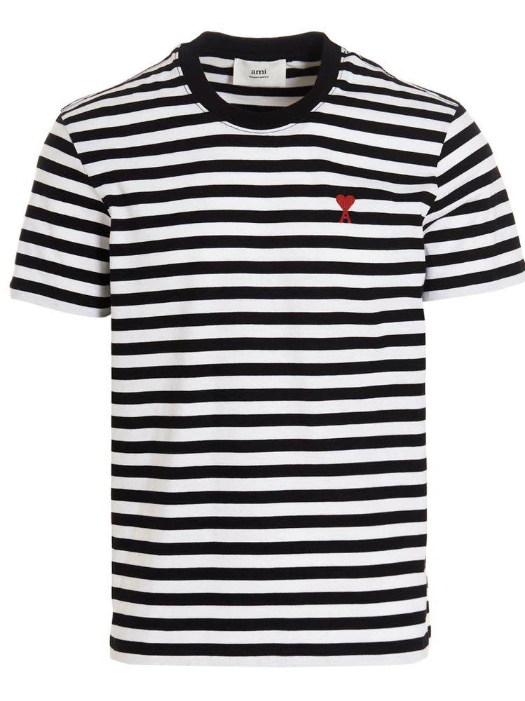 商品AMI|AMI Paris Ami de Coeur Striped Crewneck T-Shirt,价格¥575,第1张图片