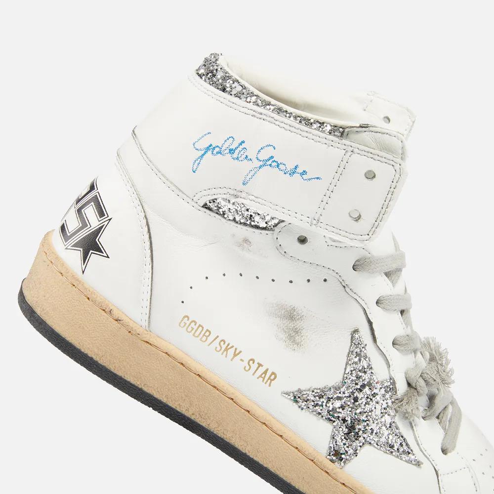 Golden Goose Sky-Star Distressed Leather High-Top Trainers商品第4张图片规格展示