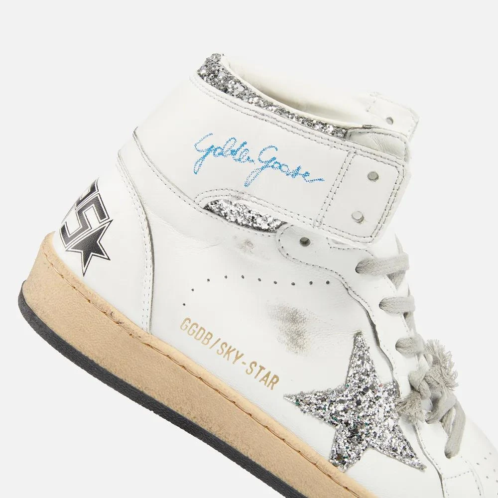 商品Golden Goose|Golden Goose Sky-Star Distressed Leather High-Top Trainers,价格¥4572,第4张图片详细描述