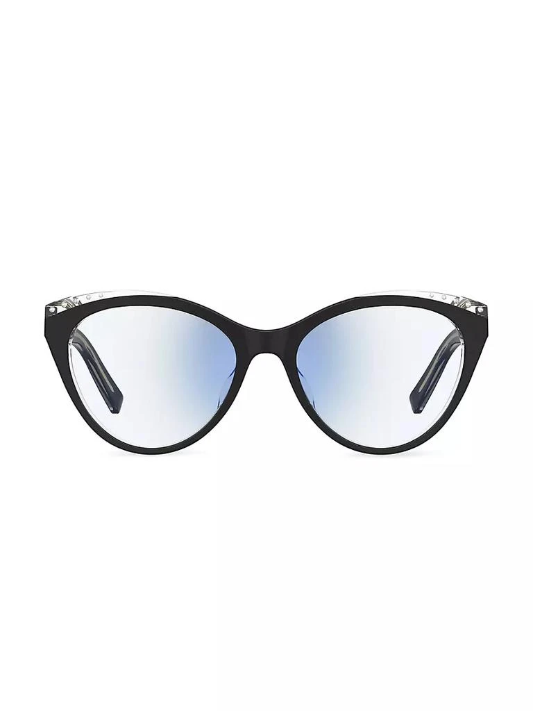 商品Kate Spade|Xara 51MM Cat Eye Blue Block Optical Glasses,价格¥586,第1张图片