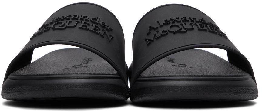 商品Alexander McQueen|Black Logo Pool Slides,价格¥2150,第4张图片详细描述