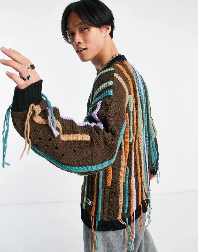 商品The Ragged Priest|The Ragged Priest shredded knit jumper in multi,价格¥338,第2张图片详细描述