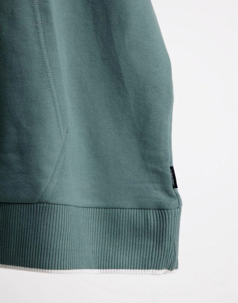 商品Calvin Klein|Calvin Klein Big & Tall Exclusive to Asos centre logo hoodie in green,价格¥605,第4张图片详细描述