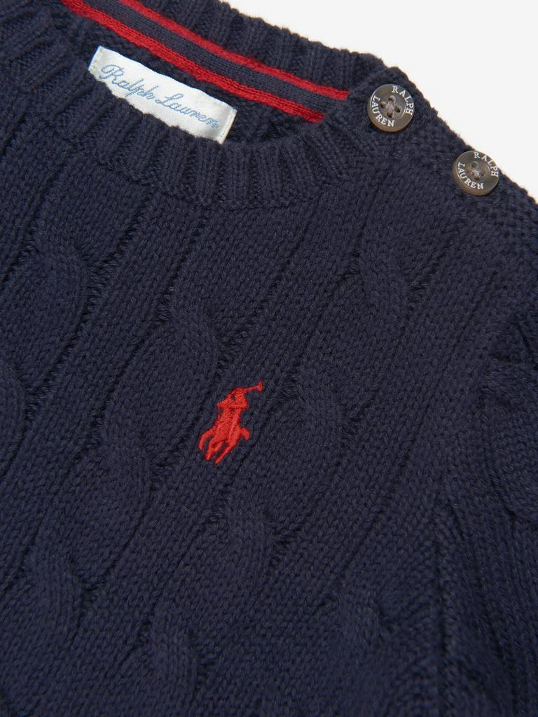 商品Ralph Lauren|Ralph Lauren Baby Boys Cable Knit Sweater in Navy,价格¥937,第3张图片详细描述