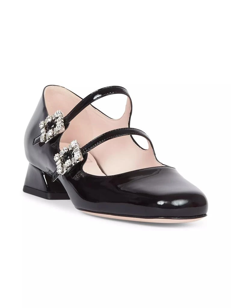 商品Roger Vivier|Mini Tres Vivier 25MM Leather Mary Janes,价格¥10887,第2张图片详细描述