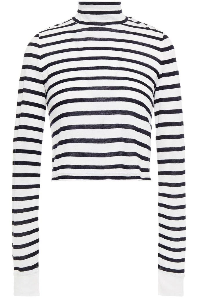 商品Alexander Wang|Cropped striped slub jersey top,价格¥231,第3张图片详细描述