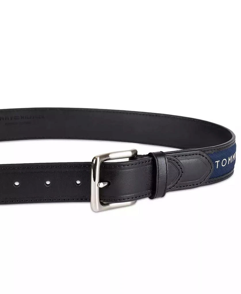 商品Tommy Hilfiger|Men's Tri-Color Ribbon Inlay Leather Belt,价格¥282,第2张图片详细描述