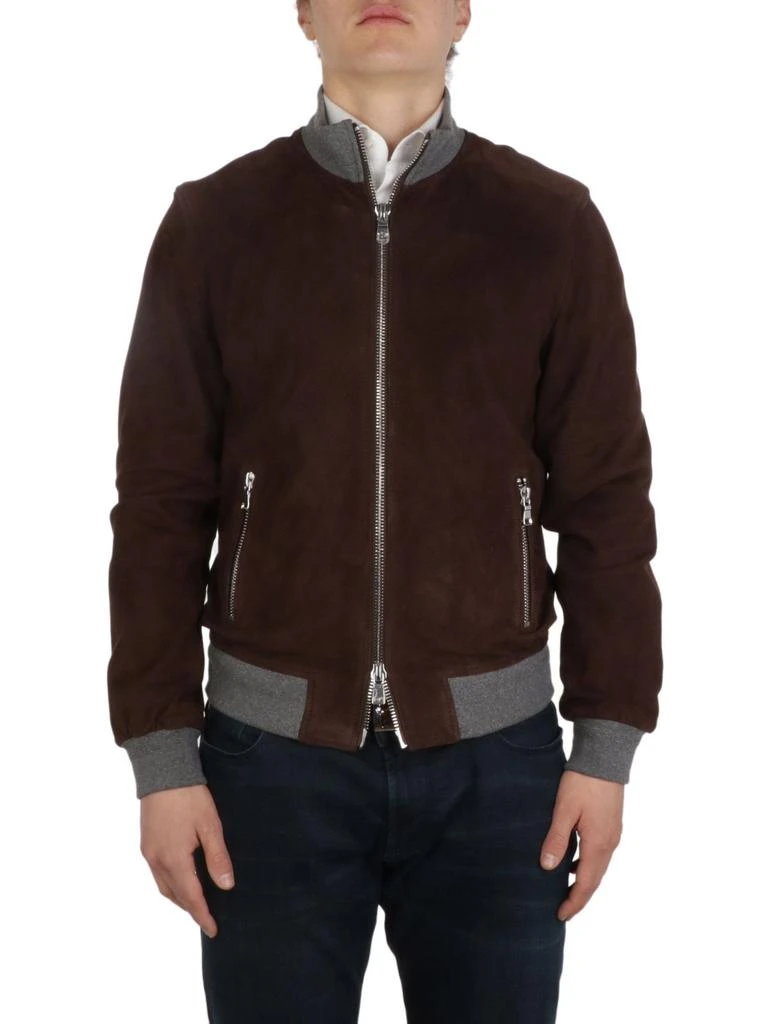 商品THE JACK LEATHERS|The Jack Leathers Men's  Brown Suede Outerwear Jacket,价格¥3984,第1张图片