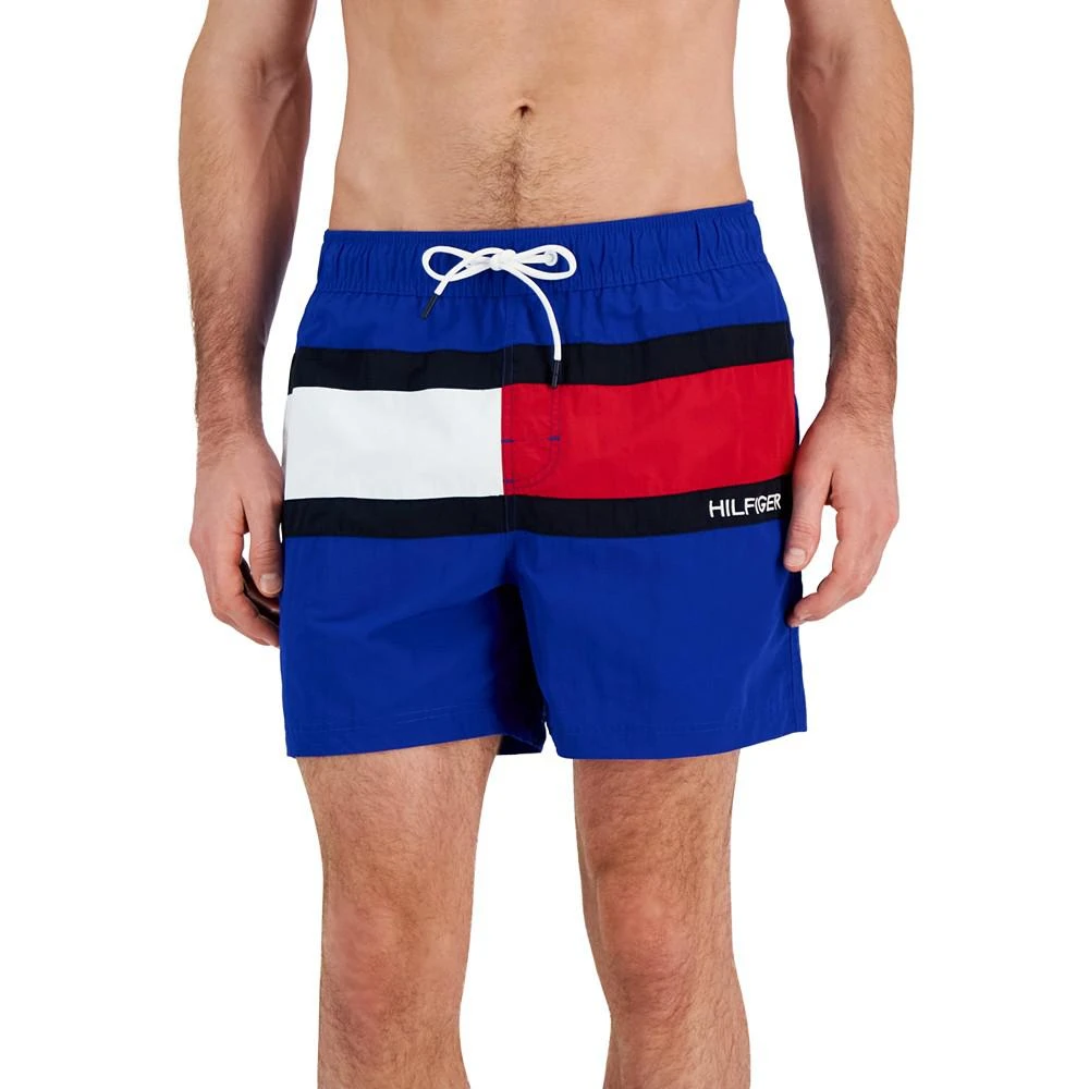 商品Tommy Hilfiger|Men's Tommy Flag 7" Swim Trunks, Created for Macy's,价格¥385,第1张图片