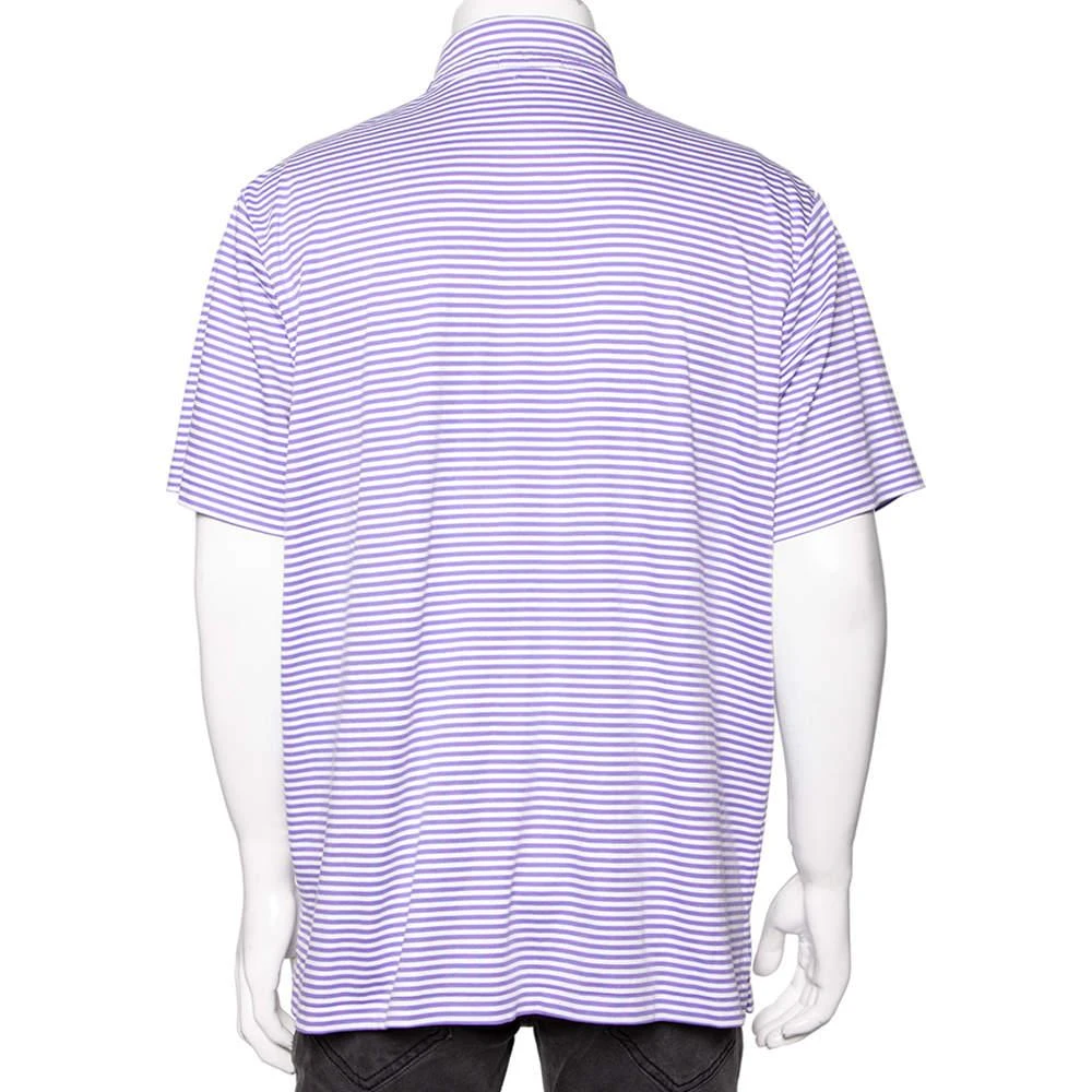 商品[二手商品] Ralph Lauren|Polo Ralph Lauren Purple Striped Cotton Classic Fit Polo T-Shirt L,价格¥1033,第3张图片详细描述