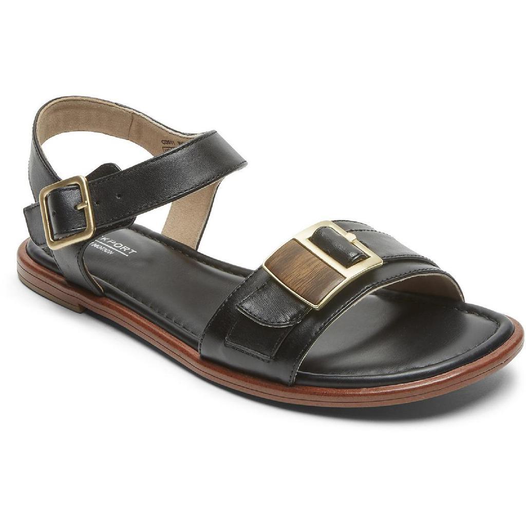 商品Rockport|Rockport Womens Zadie Leather Open Toe Flat Sandals,价格¥111-¥126,第1张图片