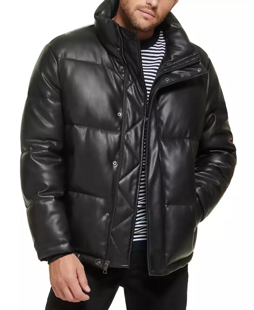 Men's Faux Leather Classic Puffer Jacket 商品