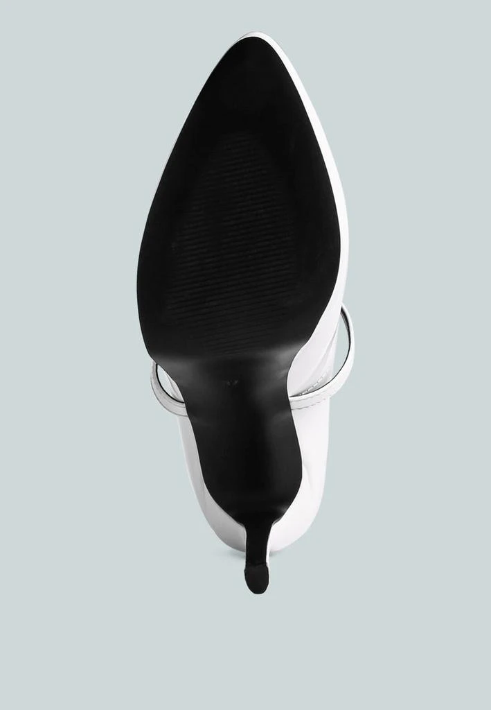 pixie dust patent faux leather cross strap pumps 商品