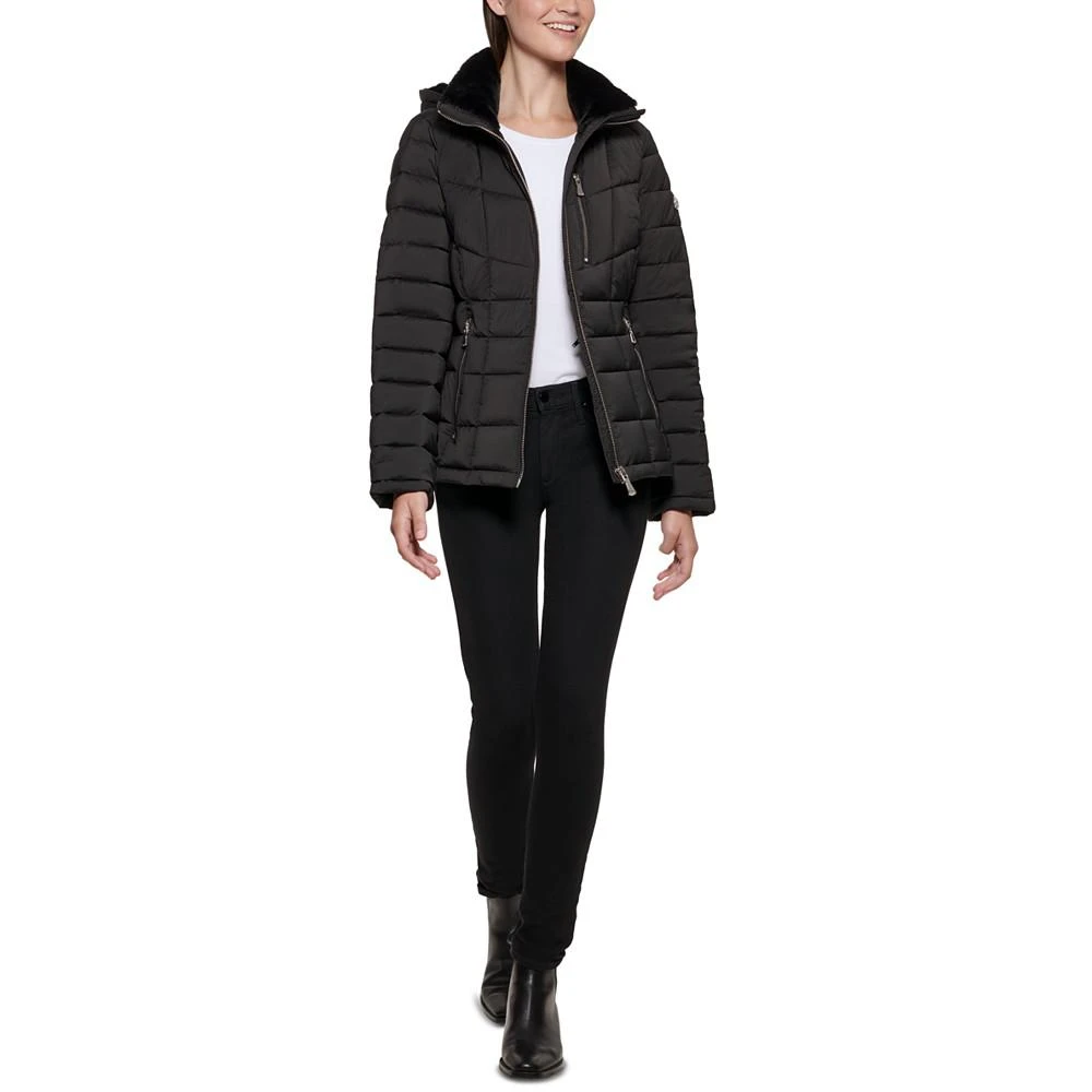 商品Calvin Klein|Women's Faux-Fur-Trim Hooded Puffer Coat, Created for Macy's,价格¥945,第5张图片详细描述