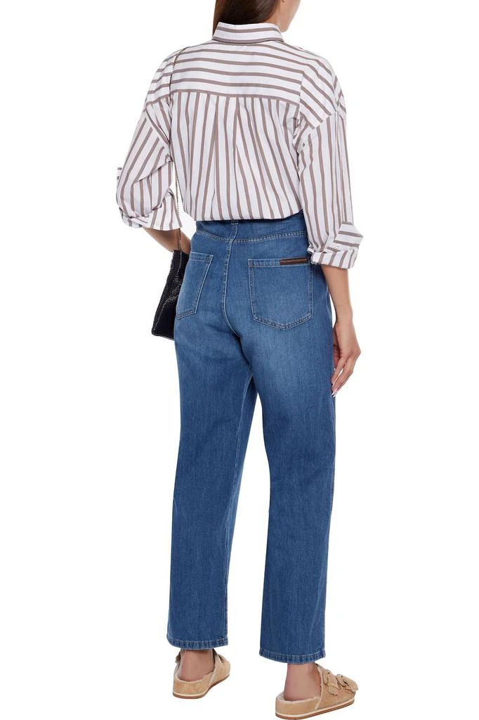 商品Brunello Cucinelli|Bead-embellished pleated high-rise wide-leg jeans,价格¥2887,第1张图片
