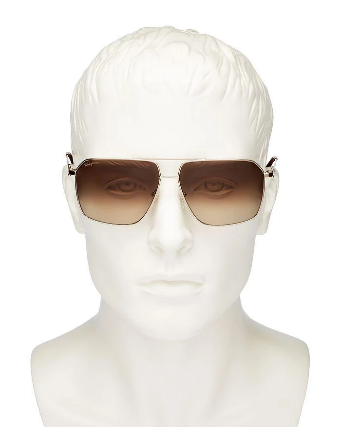 商品Salvatore Ferragamo|Salvatore  Brow Bar Aviator Sunglasses, 62mm,价格¥2432,第2张图片详细描述