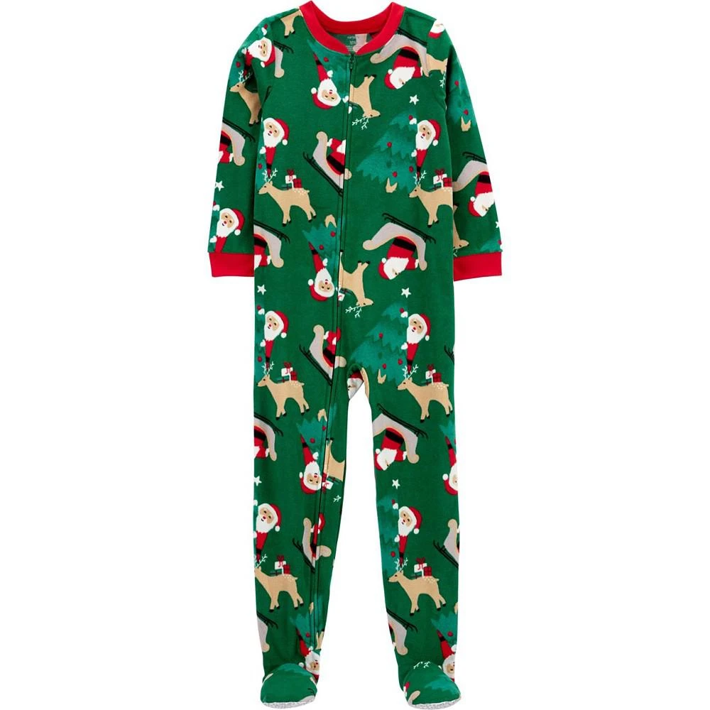 商品Carter's|Little Kids One-Piece Santa Fleece Footie Pajama,价格¥91,第1张图片