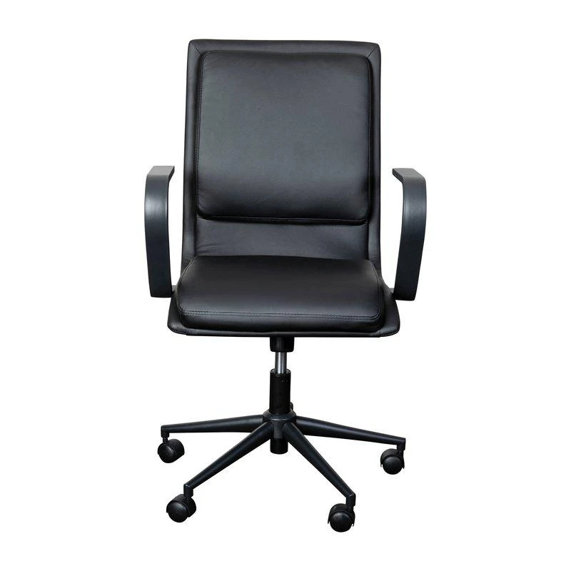 商品Merrick Lane|Artemis Mid-Back Home Office Chair With Armrests, Height Adjustable Swivel Seat And Five Star Chrome Base, Gray Faux Leather,价格¥1941,第2张图片详细描述