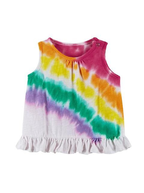 Baby Girl's 2-Piece Jersey Tie-Dye Print Tank & Chambray Shorts Set商品第3张图片规格展示