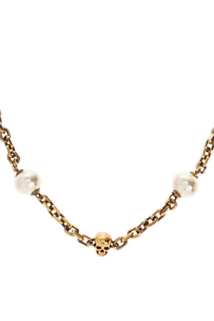 商品Alexander McQueen|Alexander McQueen Pearl Skull Chain Necklace,价格¥4302,第2张图片详细描述