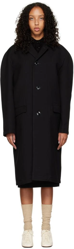 商品Lemaire|Black Crombie Coat,价格¥6099,第1张图片