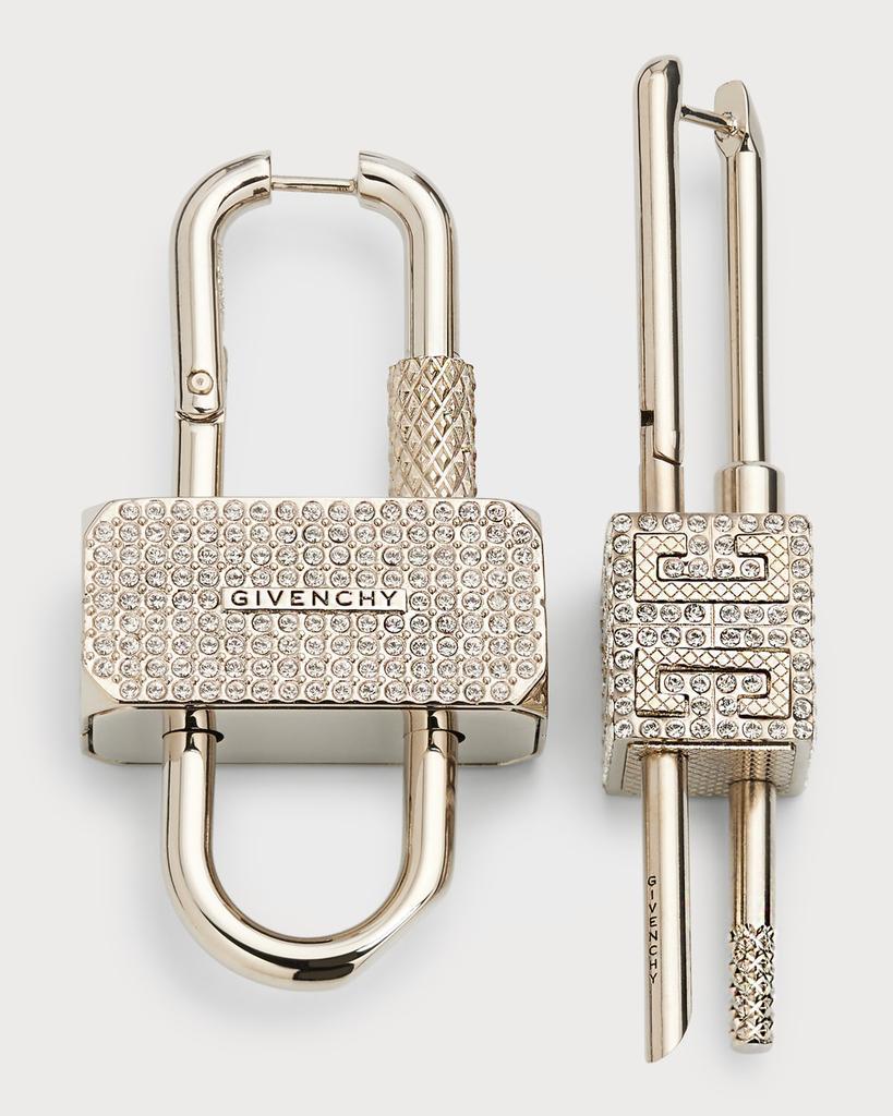 商品Givenchy|Men's Asymmetrical Crystal Pavé Lock Earrings,价格¥7693,第1张图片