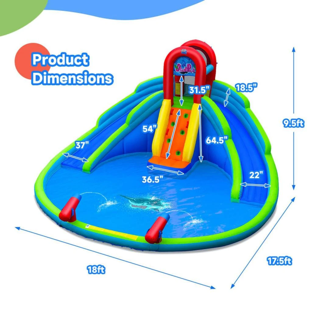 商品Hivvago|Inflatable Waterslide Bounce House with Upgraded Handrail without Blower,价格¥4936,第5张图片详细描述