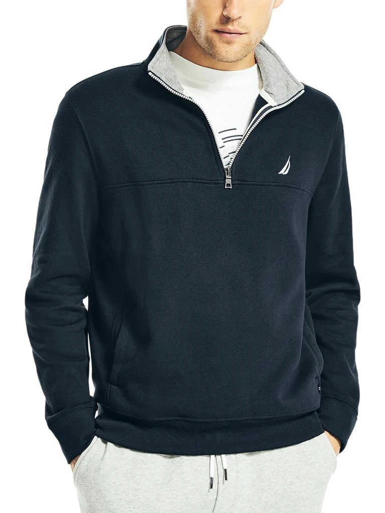 商品Nautica|Mens Fleece Long Sleeves 3/4 Zip Pullover,价格¥215,第1张图片