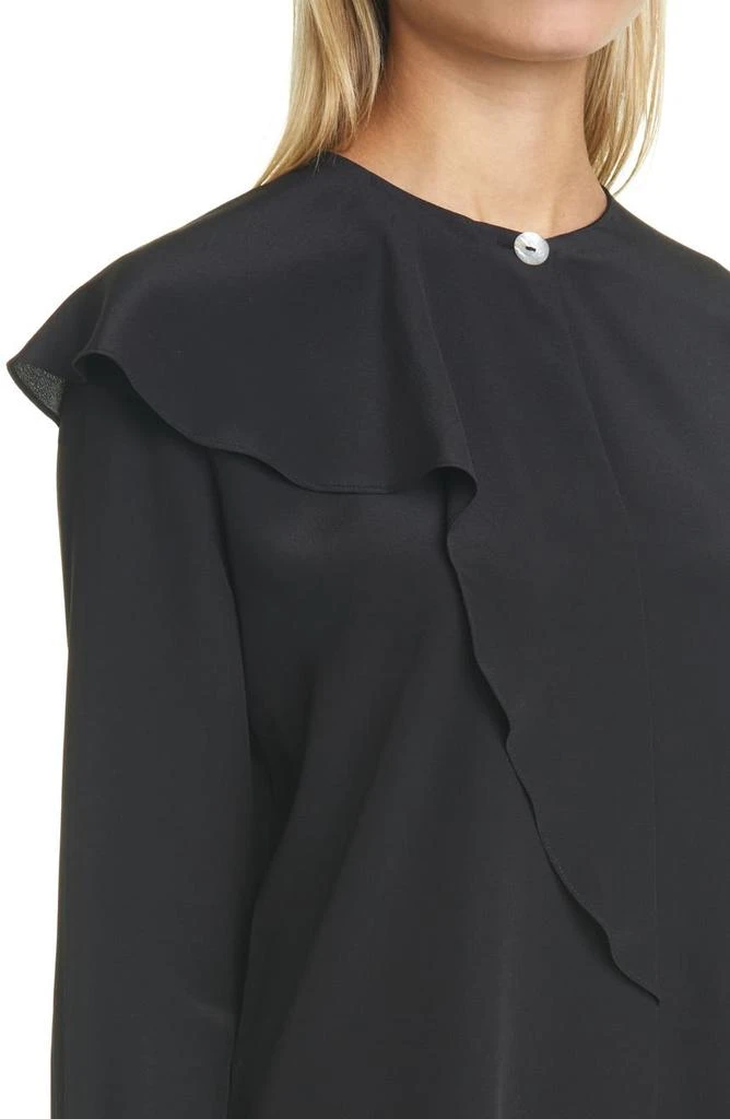 商品Vince|Asymmetrical Flutter Long Sleeve Silk Blouse,价格¥985,第4张图片详细描述