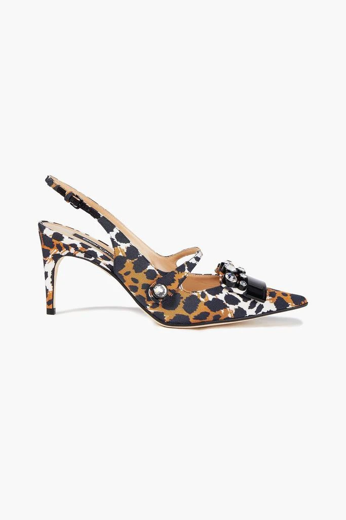 商品Sergio Rossi|sr1 embellished leopard-print faille slingback pumps,价格¥1591,第1张图片