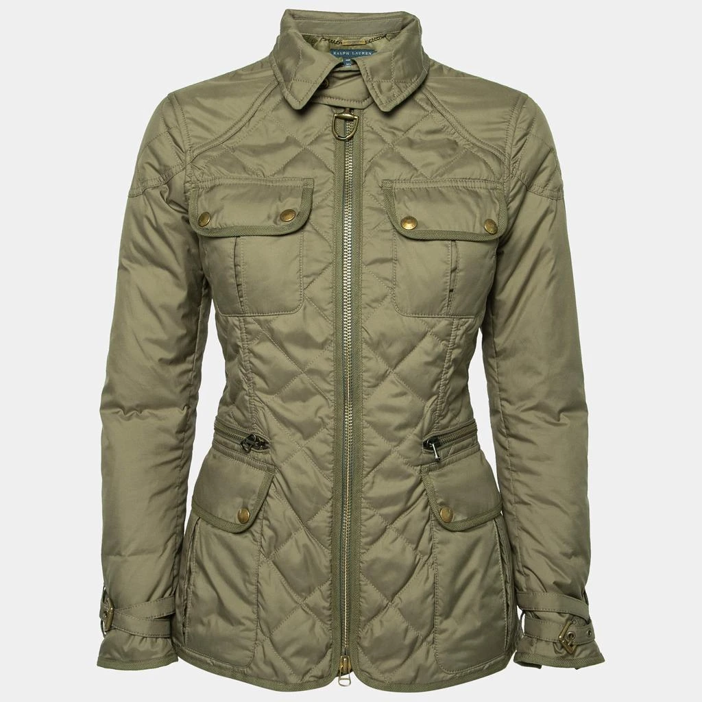 商品[二手商品] Ralph Lauren|Ralph Lauren Olive Green Synthetic Quilted Zip Front Jacket S,价格¥2694,第1张图片