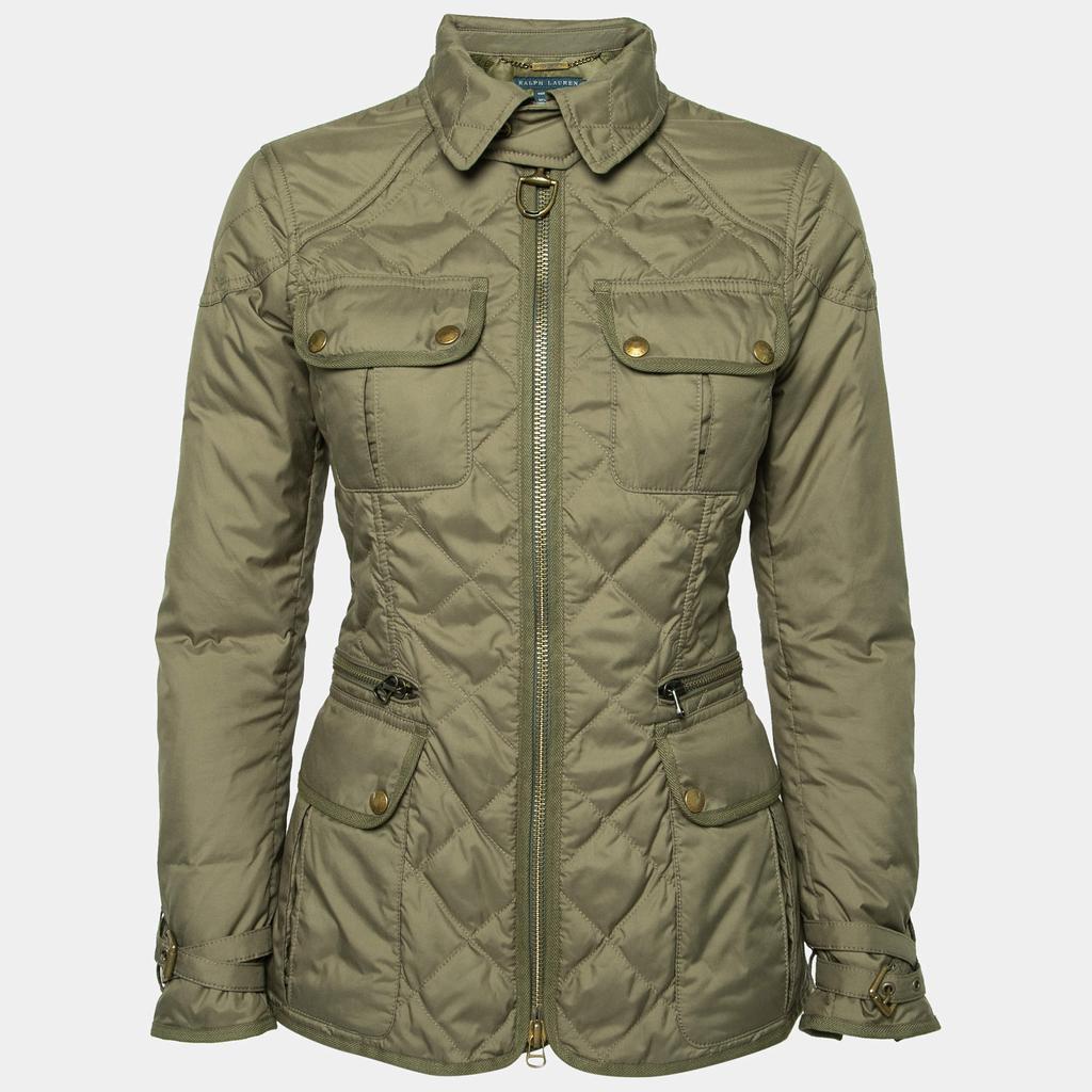 商品[二手商品] Ralph Lauren|Ralph Lauren Olive Green Synthetic Quilted Zip Front Jacket S,价格¥3052,第1张图片