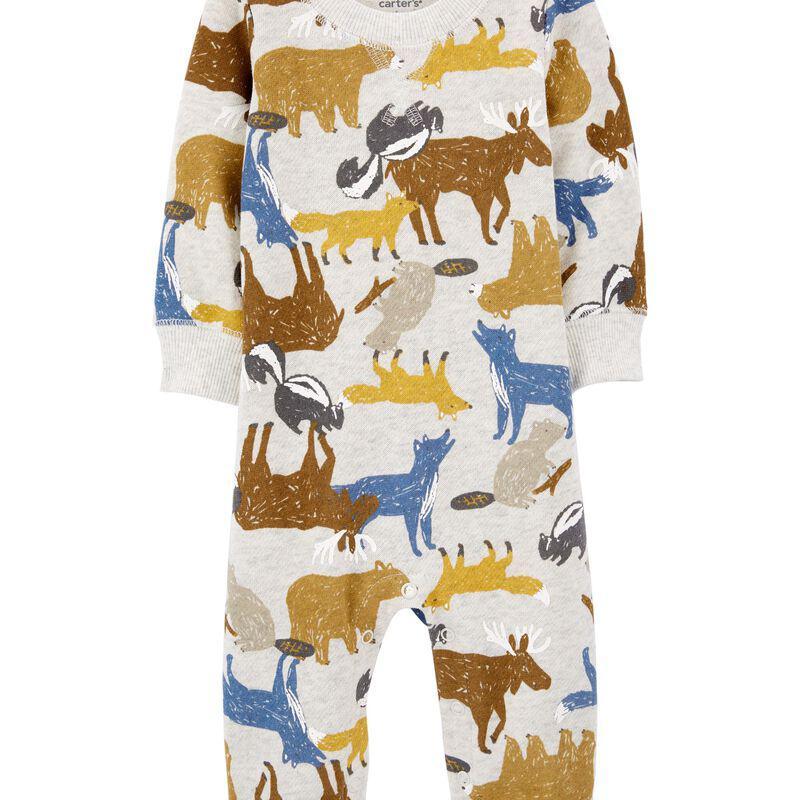 商品Carter's|Woodland Animals Cotton Jumpsuit,价格¥52,第1张图片
