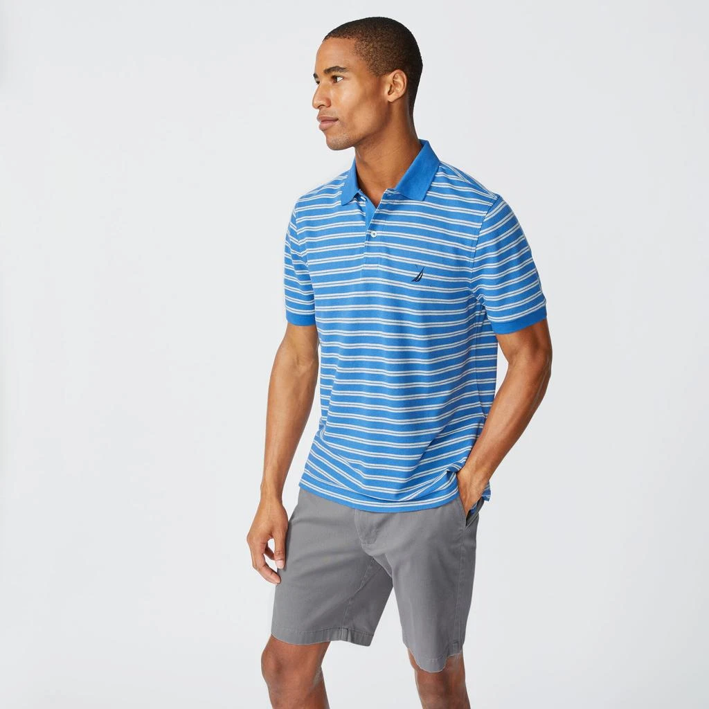 商品Nautica|Mens Classic Fit Striped Premium Cotton Polo,价格¥137,第5张图片详细描述