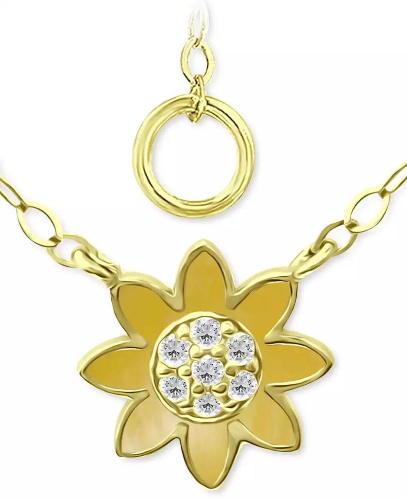 商品Giani Bernini|Cubic Zirconia Sunflower Pendant Necklace in 18k Gold-Plated Sterling Silver, 16" + 2" extender, Created for Macy's,价格¥497,第1张图片