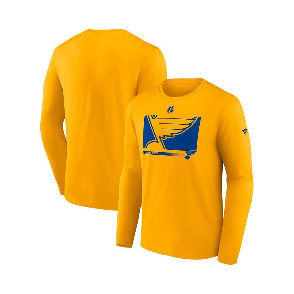 商品Fanatics|Men's Branded Gold St. Louis Blues Authentic Pro Core Collection Secondary Long Sleeve T-Shirt,价格¥251,第1张图片