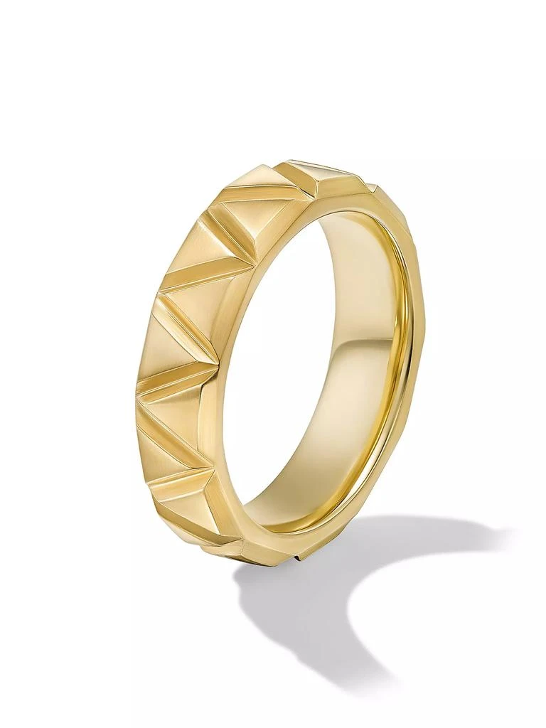 商品David Yurman|Faceted Triangle Band Ring in 18K Yellow Gold, 6MM,价格¥16483,第3张图片详细描述