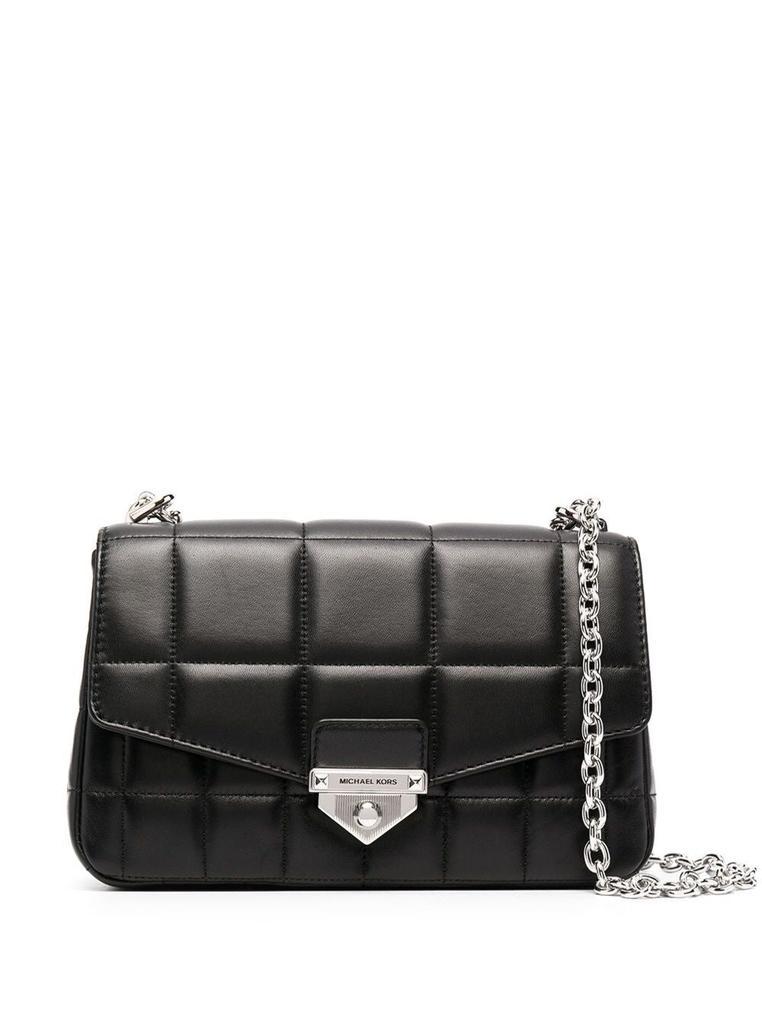 商品Michael Kors|Soho Black Quilted Leather Shoulder Bag with Silver Details Woman,价格¥2808,第1张图片