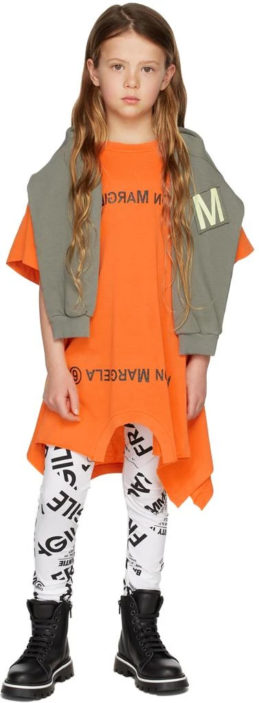 商品MAISON MARGIELA|Kids Orange Mirrored T-Shirt Dress,价格¥469,第1张图片