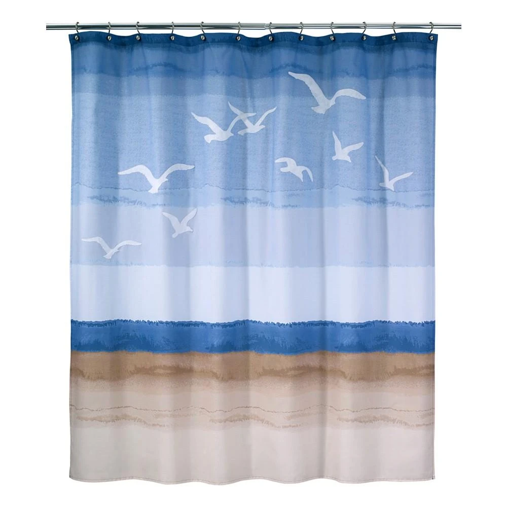 商品Avanti|Seagulls by the Seashore Printed Shower Curtain, 72" x 72",价格¥370,第1张图片