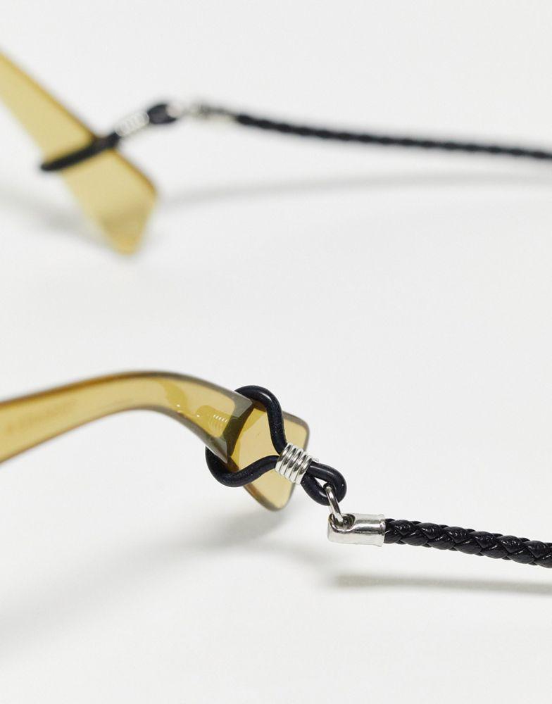 ASOS DESIGN sunglasses chain in twisted black cord商品第2张图片规格展示