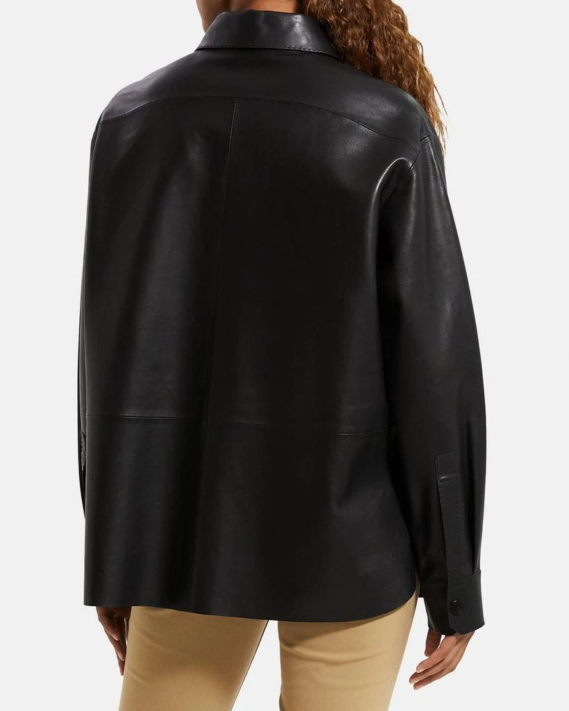商品Theory|Patch Pocket Shirt Jacket in Smooth Leather,价格¥3291,第3张图片详细描述