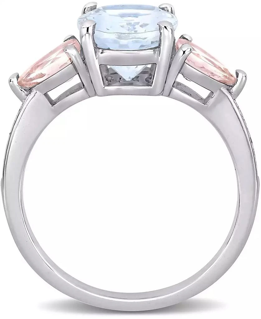 商品Macy's|Aquamarine (2-1/5 ct. t.w.), Morganite (4/5 ct. t.w.) & Diamond Accent Ring in Sterling Silver,价格¥1963,第3张图片详细描述