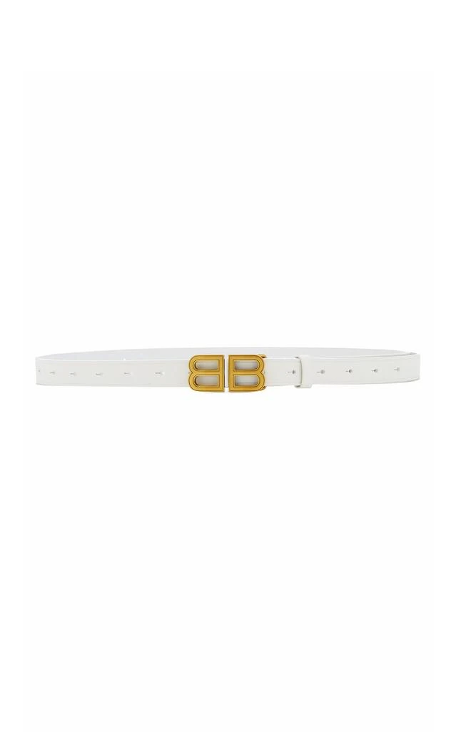 商品Balenciaga|Balenciaga - Women's Hourglass Leather Belt - White - 75 cm - Moda Operandi,价格¥1426,第1张图片