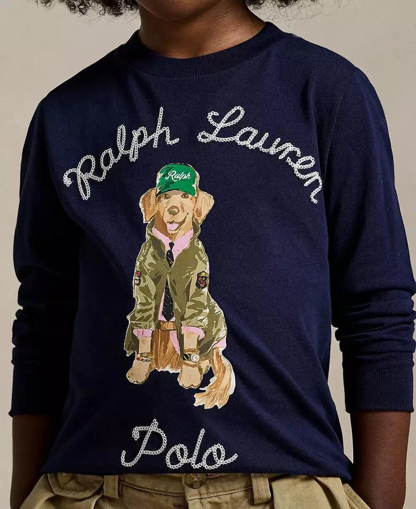 商品Ralph Lauren|Kid's Dog-Print Cotton Long-Sleeve T-shirt,价格¥281,第3张图片详细描述